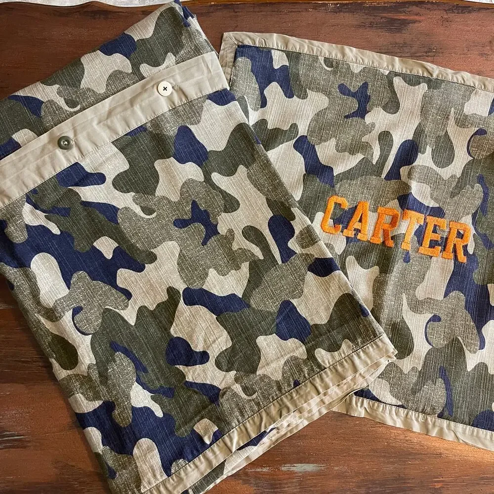 Pottery Barn Kids Camouflage Duvet Cover + Sham 85 x 64
